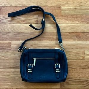 Black and gold crossbody bag